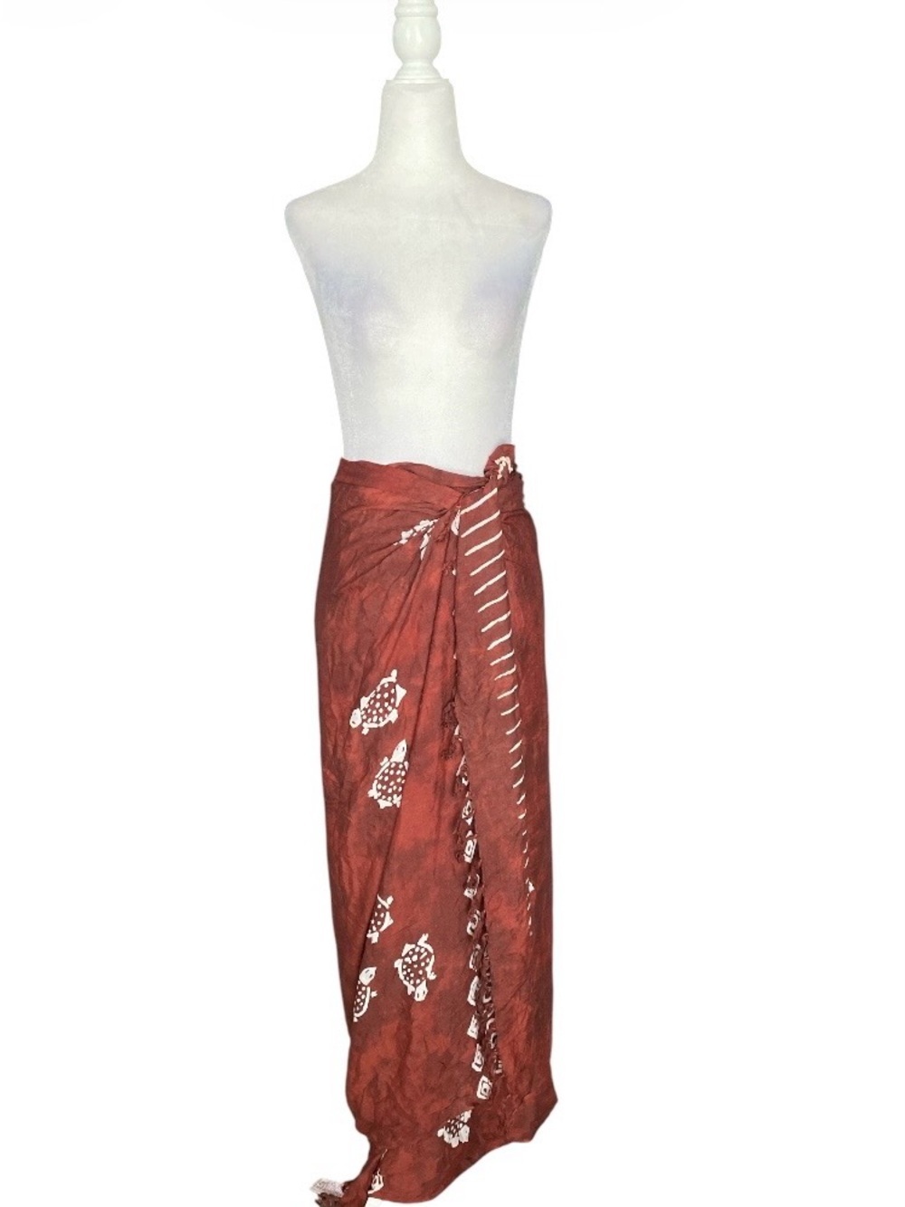 NWT Rust brownPrinted Sarong Wrap - Women's Swim Cover